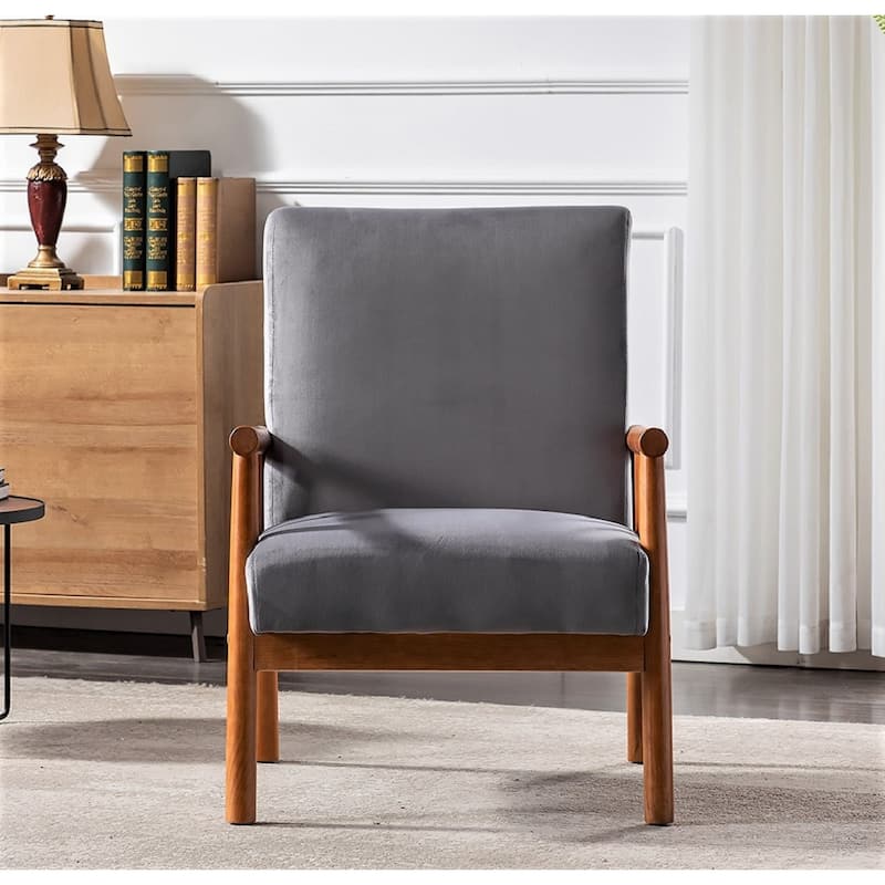 Robbie 25'' Wide Velvet Armchair - Grey