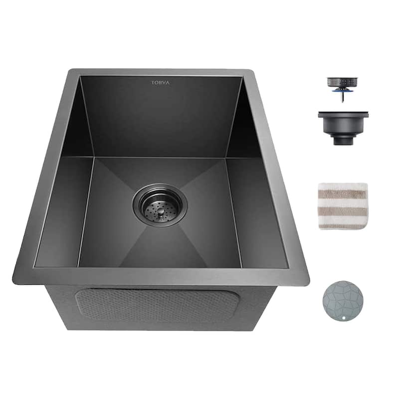 Torva 14 x 18 x 8.5 Bar Sink, 16 Gauge Stainless Steel Single Bowl Undermount