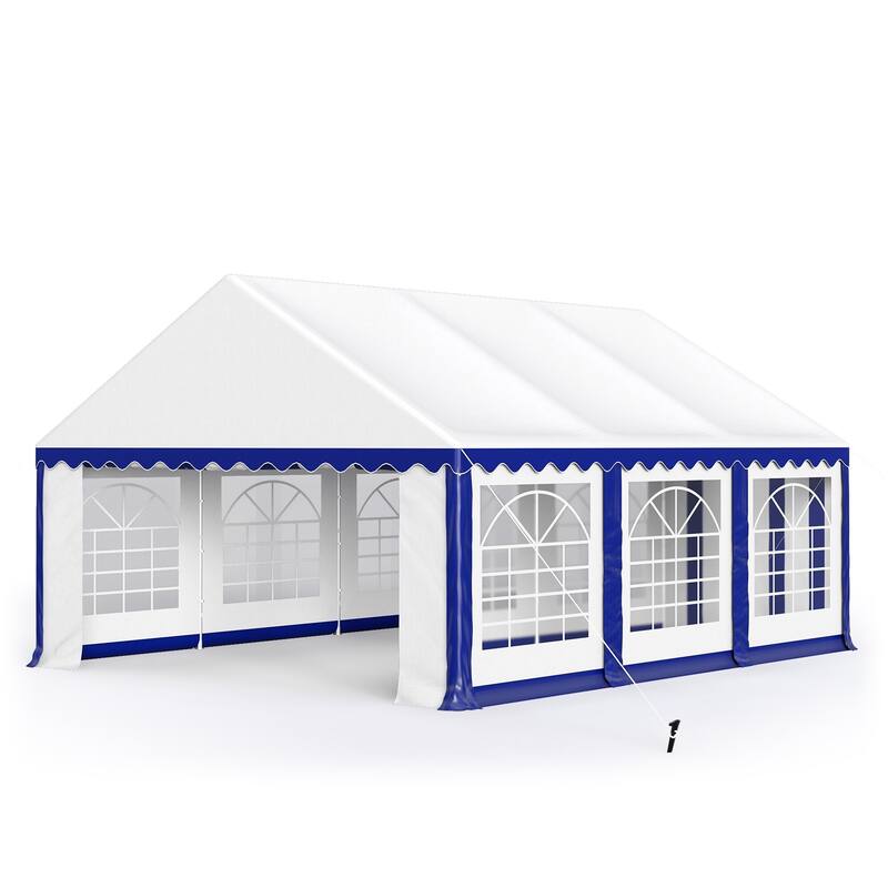 13 x 26 ft Wedding Party Tent with 8 Removable Walls Outdoor PE/Iron Heavy Duty Gazebo Canopy Tent
