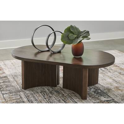 Signature Design by Ashley Korestone Dark Brown Coffee Table - 52"W x 28"D x 17"H