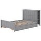 preview thumbnail 19 of 32, Wood Platform Beds Frame Full Size Storage Bed with Storage Shelves Headboard and 4 Drawers, Support Slats, Space Saving Storage