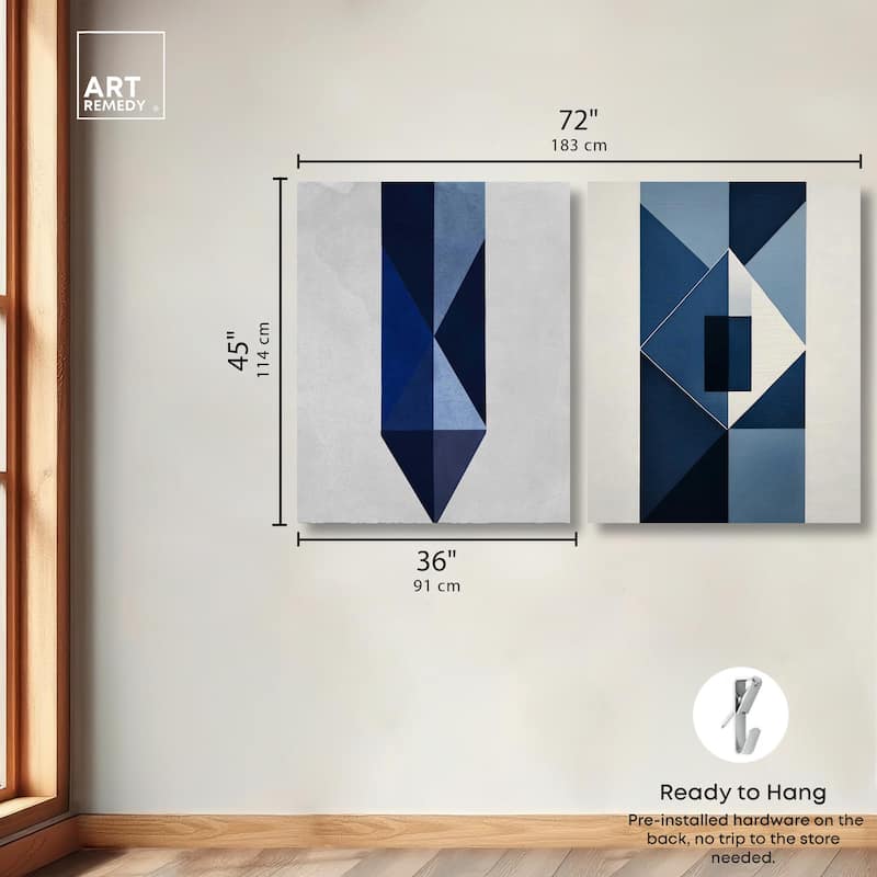 Blues Set Canvas Set of 2 by Art Remedy, Gallery Wrapped