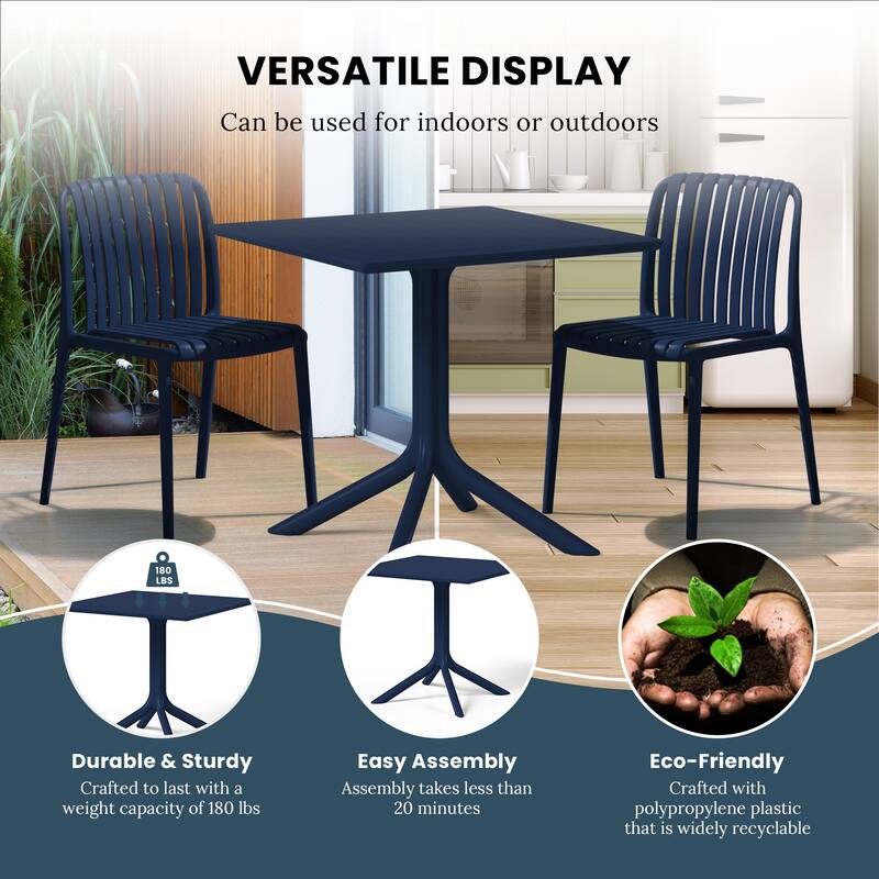 Frond and Form 31.5 Inch Outdoor Square Dining Table