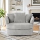 preview thumbnail 5 of 74, UIXE Oversize 43" Plush Corduroy Swivel Barrel Chair Comfy Accent Chair For Living Room Grey