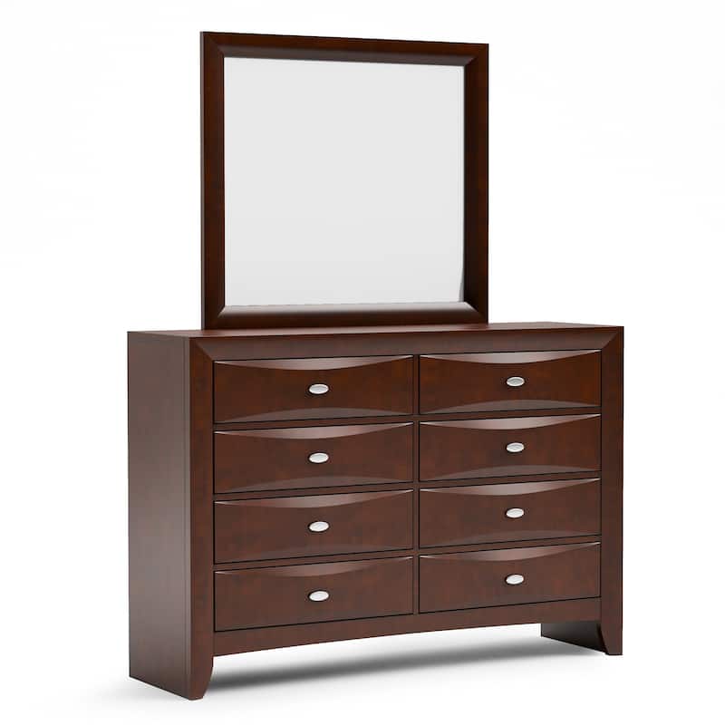 Furniture of America Brent 6-Piece Wood Platform Bedroom Set with Drawers and Bookcase Headboard