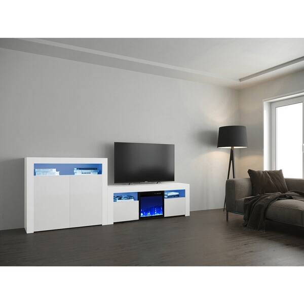 Shop Milano Set 145ef 2d Electric Fireplace Modern Wall Unit