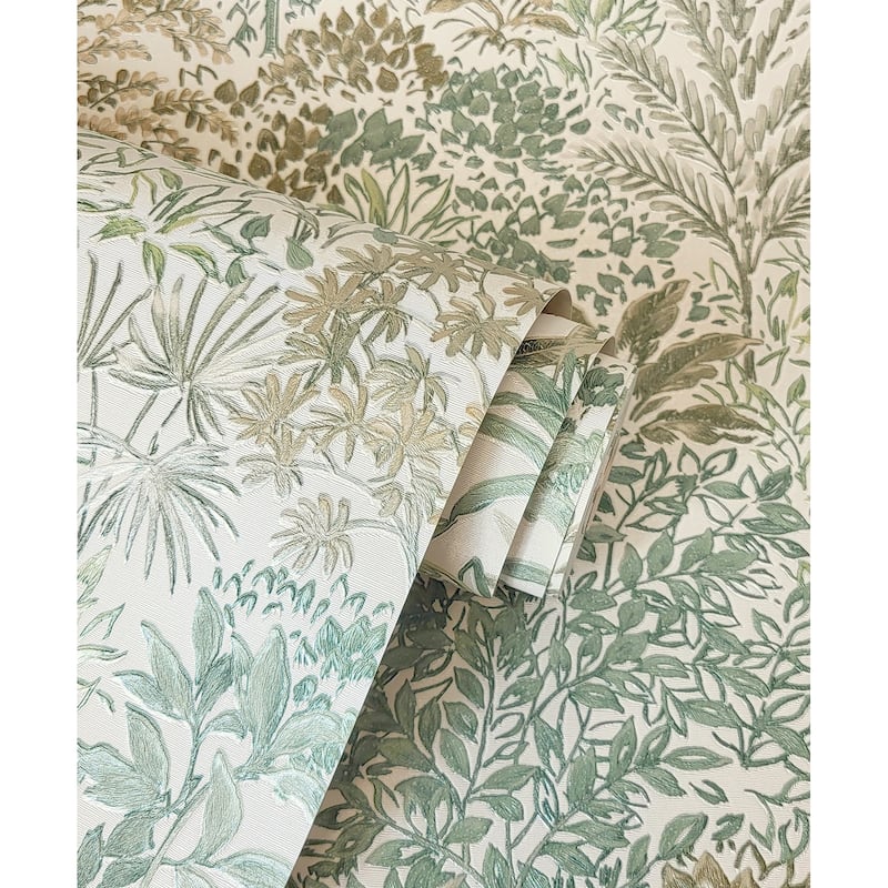 Fine Decor Meilani Green Palm Landscape Wallpaper