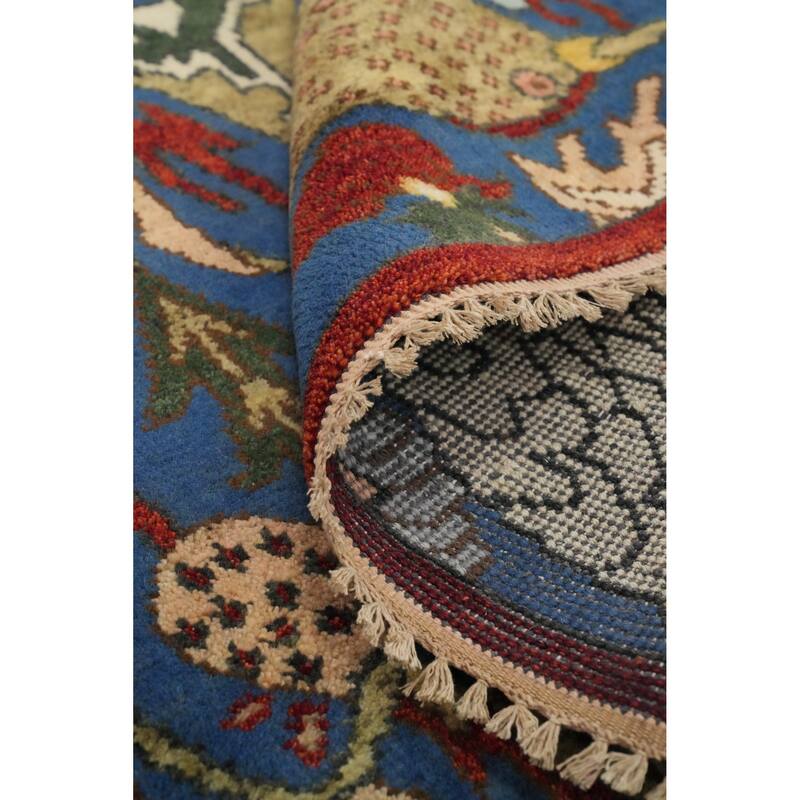 Hand Knotted Oriental 100% Wool Carpet Traditional All-Over Navy Blue & Blues Ziegler Area Rug - 19' 9'' X 9' 11''