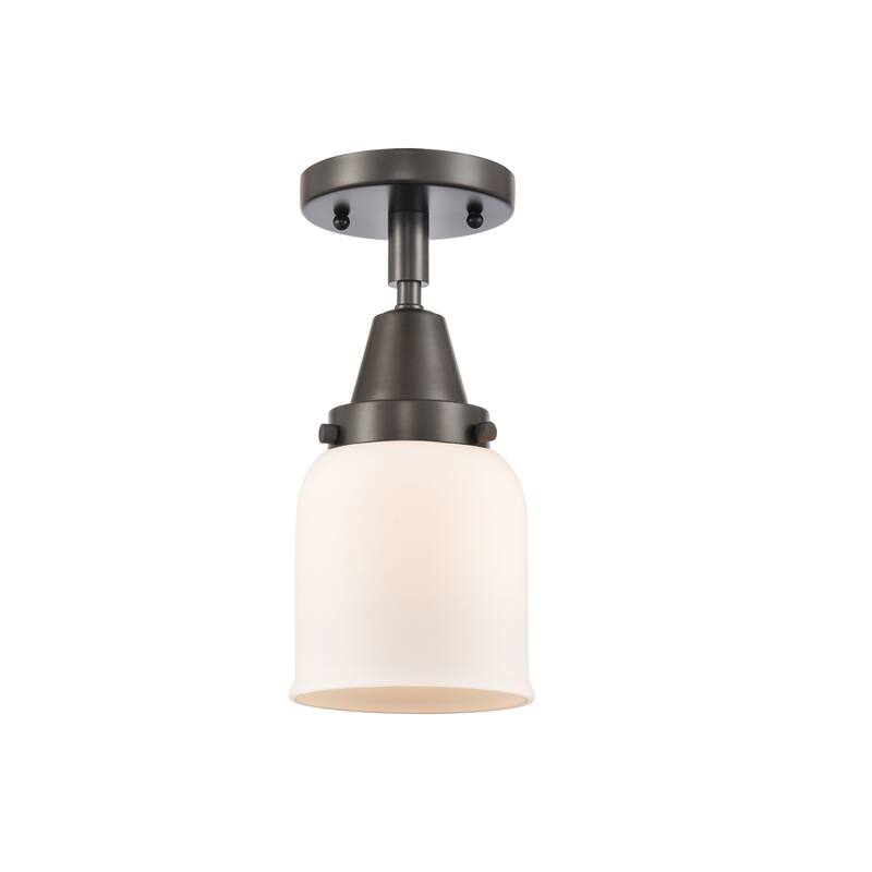 Innovations Lighting Caden Bell - 1 Light 5" Flush Mount - Oil Rubbed Bronze/Matte White