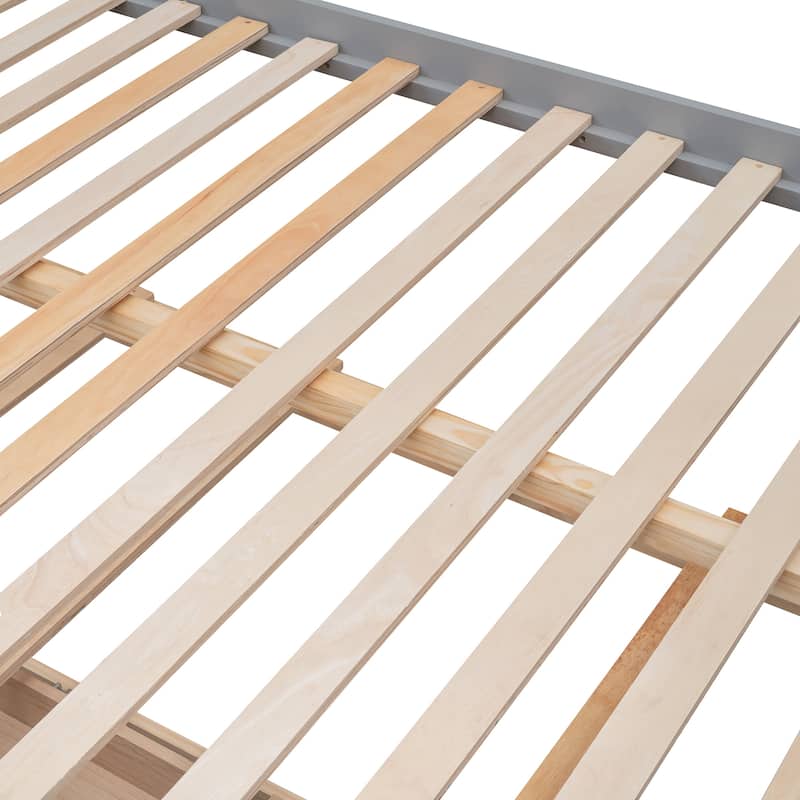 Twin-over-Full Pine Bunk Bed with Trundle and Drawers
