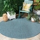 preview thumbnail 129 of 138, SAFAVIEH Courtyard Judi Indoor/ Outdoor Patio Backyard Rug 4' Round - Turquoise/Light Grey