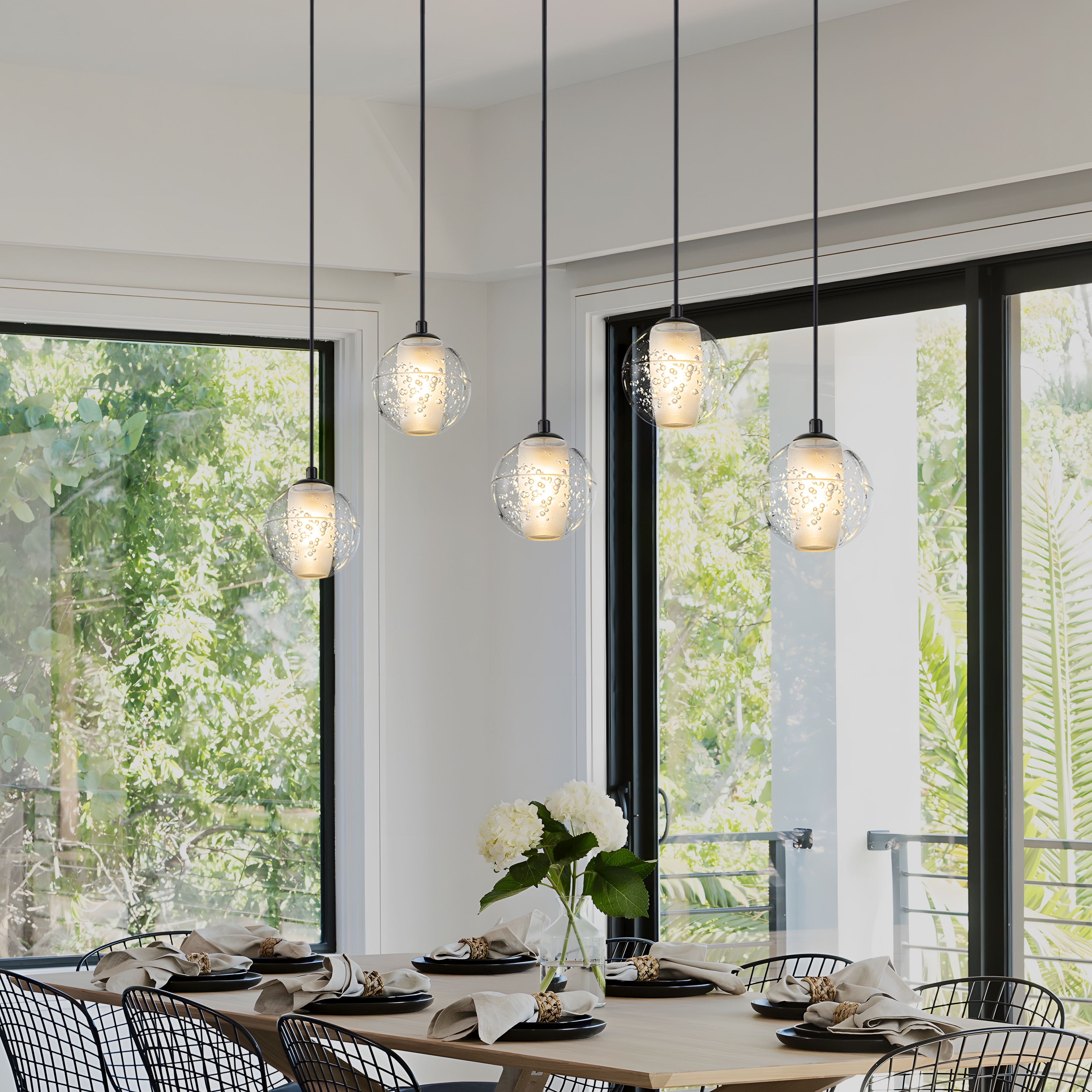 シーリングライト ダイヤ型 Starsky 5 Light Modern Linear Chandelier Cluster Kitchen Island