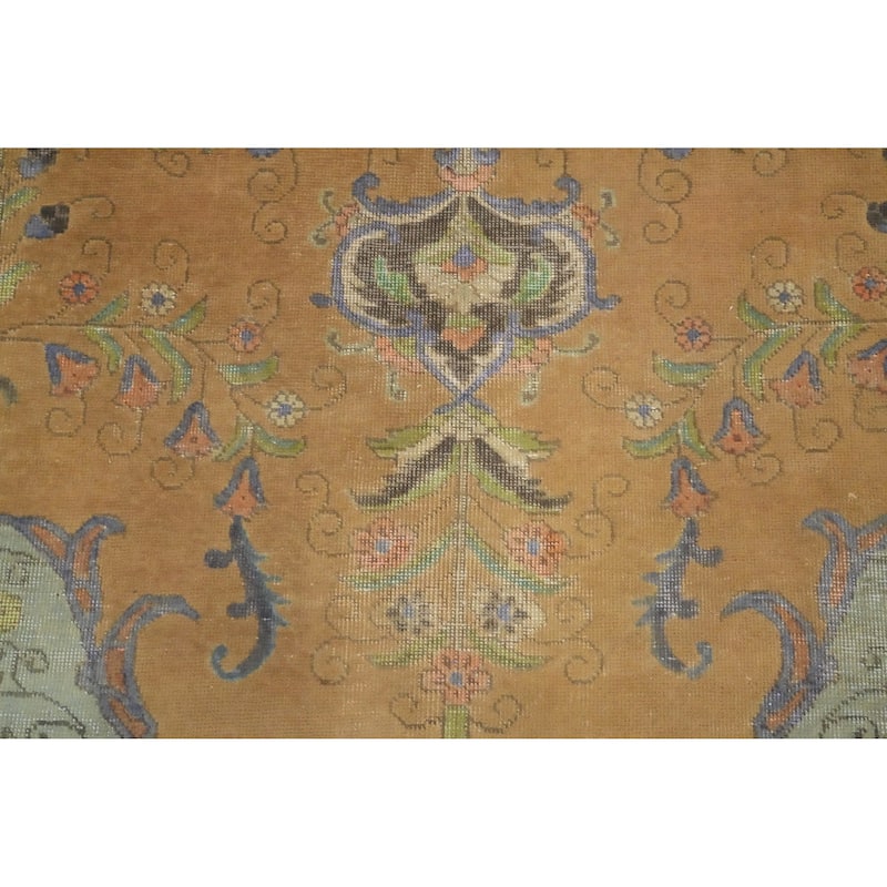 Hand Knotted Oriental 100% Wool Carpet Traditional Floral Oranges & Rust Tabriz Area Rug - 11' 11'' X 9' 4''