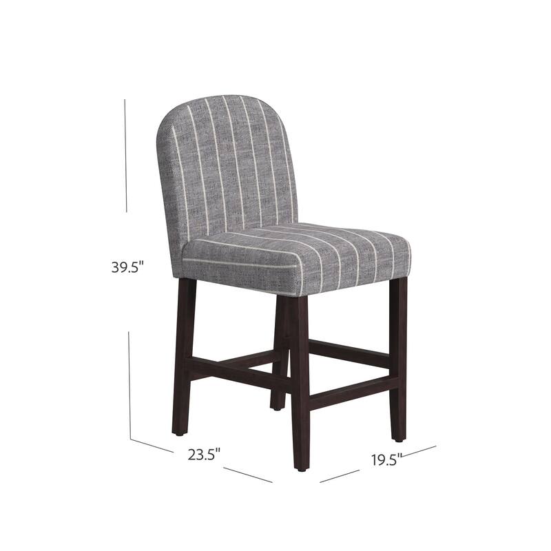 HomePop Rounded back Upholstered Counter stool-Gray Woven