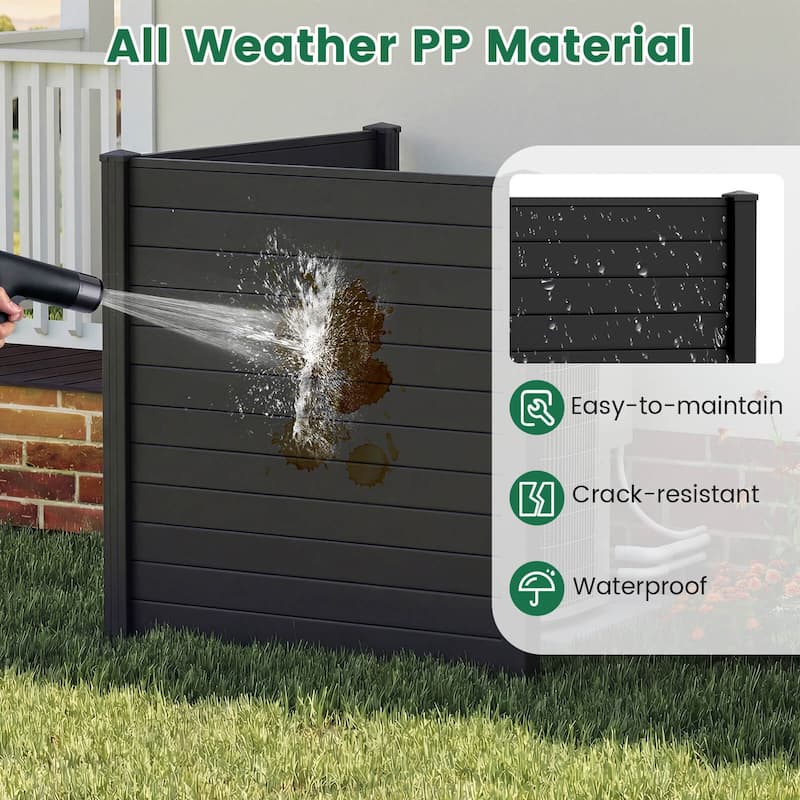 Costway Outdoor 48"L x 48"H PVC Privacy Fence Panels with Metal Ground - See Details