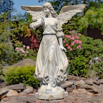46 Inch Tall Magnesium Angel Statue with Billowing Dress