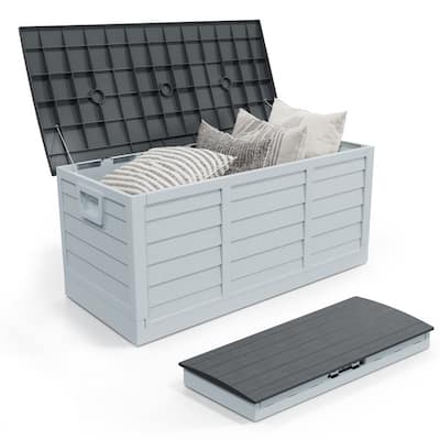 75 Gallons Foldable Deck Box Outdoor Indoor Storage Lid