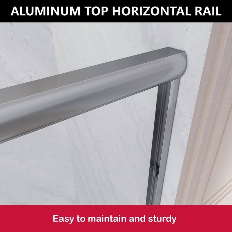 i-Homare 59'' W X 72'' H Semi-Frameless Double Sliding Shower Door with 2 Towel Bars