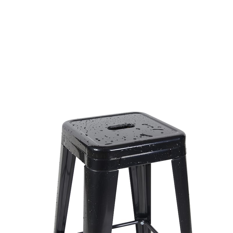 AC Pacific 30 Inch Industrial Stackable Metal BarStools Set of 2