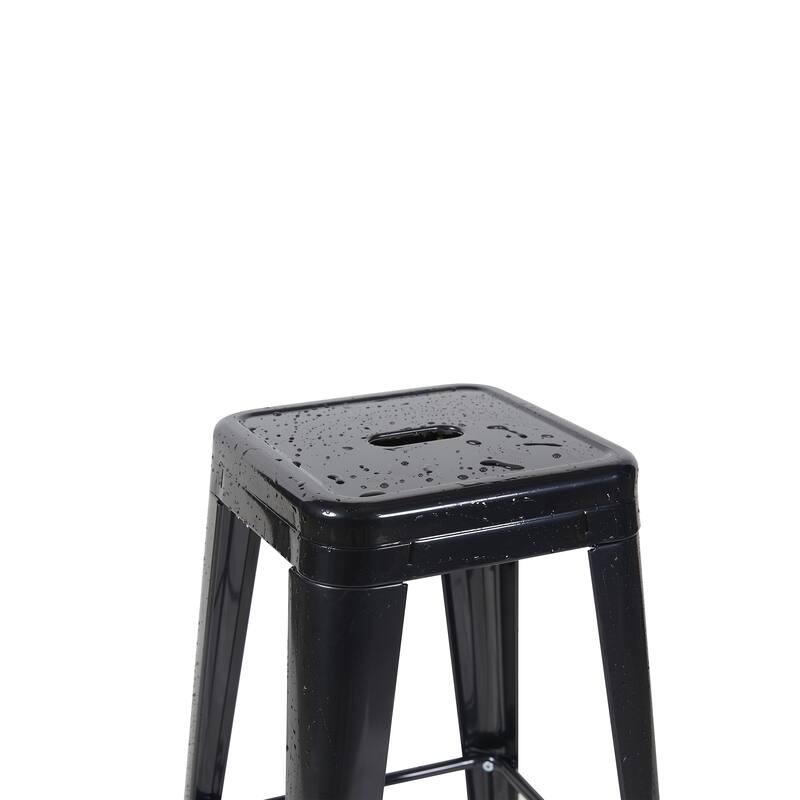 AC Pacific 30 Inch Industrial Stackable Metal BarStools Set of 4
