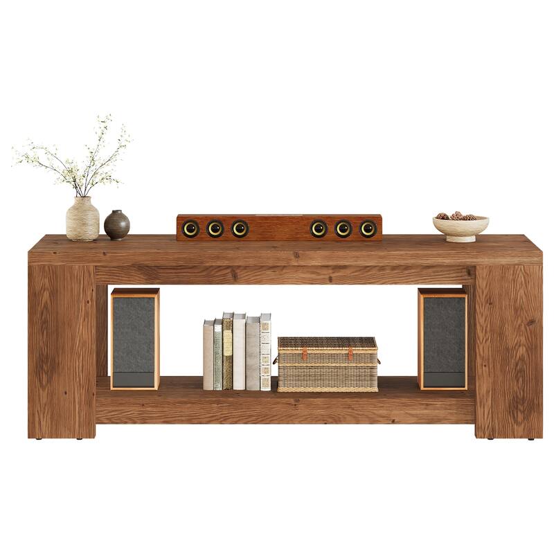 63-Inch TV Stand, Solid Wood Television Stand for 55/60/65/75-Inch TV