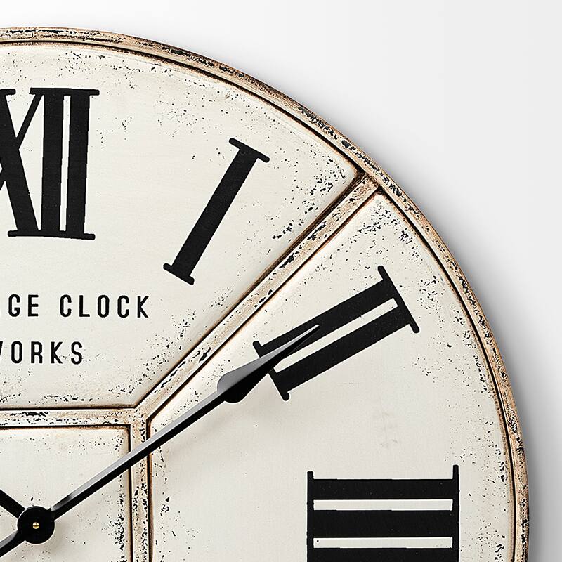 Norwich Off-White 36" Round Wall Clock - 36.4"W x 2"D x 36.4"H