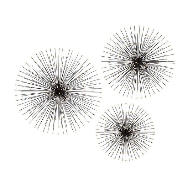 Shop 3 Piece Black Gold Finish Metal Sea Urchin Wall Sculpture