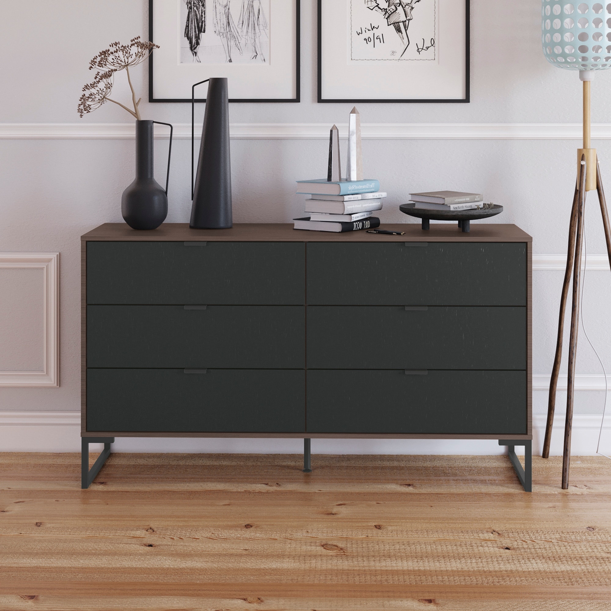 Overstock store black dresser