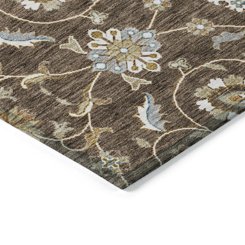 Machine Washable Indoor/ Outdoor Traditional KashanChantille Rug