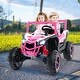 preview thumbnail 33 of 48, 2-Seater Kids Ride on UTV with 2.4G Remote Control for over 3 Years Old Children - 49.5" x 32" x 31.5" (L x W x H) Pink