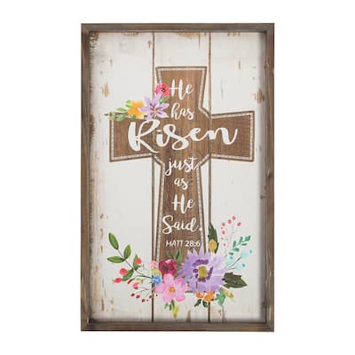 He Is Risen Easter Home Decor Sign, Religious Signs, 11 1/2" x 18 1/2" -1 piece - 11 1/2" x 18 1/2"