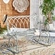 preview thumbnail 4 of 41, SAFAVIEH Ressi Victorian Scroll Iron Outdoor Rocking Bench. - 43 in. W x 33 in. D x 37 in. H Antique Dark Green