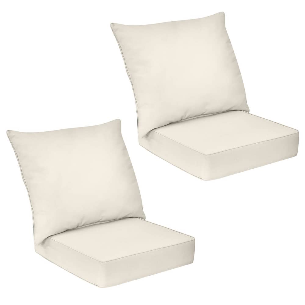 Gymax 2PCS Deep Seat Chair Cushion Pads Set Indoor/Outdoor w/ Rope