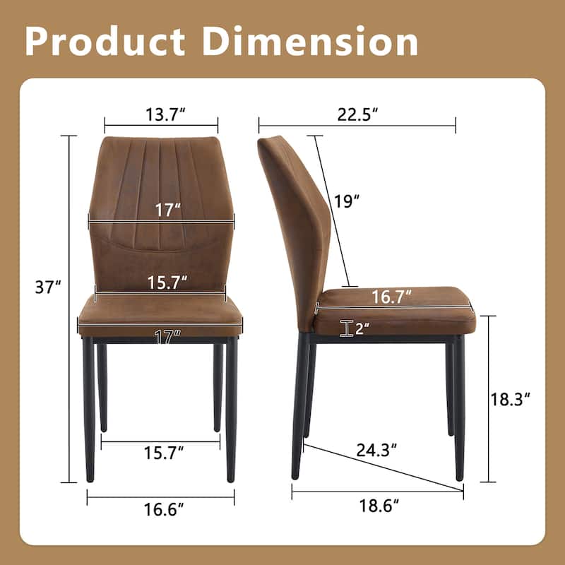 Set of 6 Dining Chairs, 37 inches High: Ergonomic PU Backrest, Combines Comfort and Style