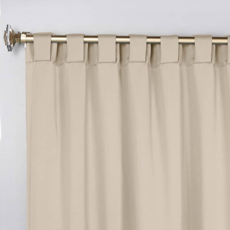 Superior Solid Machine Washable Room Darkening Blackout Curtains with Back Tabs, Set of 2
