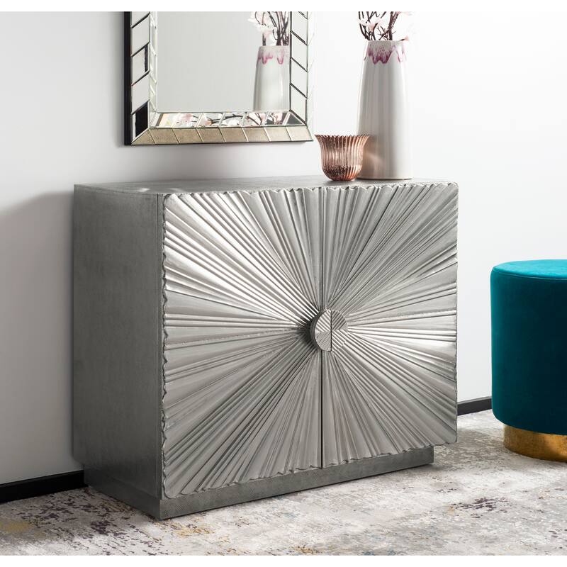 SAFAVIEH Couture Liubov Sunburst 2 Door Chest - Silver