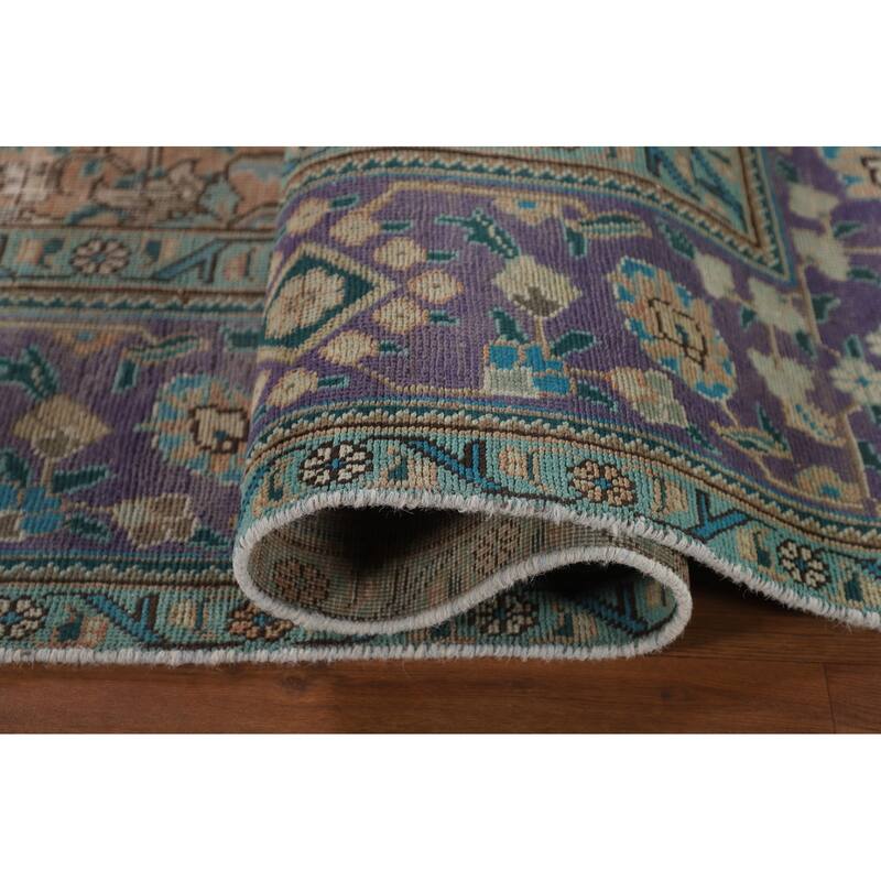 Over-Dyed Tabriz Persian Vintage Area Rug Hand-Knotted Wool Carpet - 7'0"x 10'11"