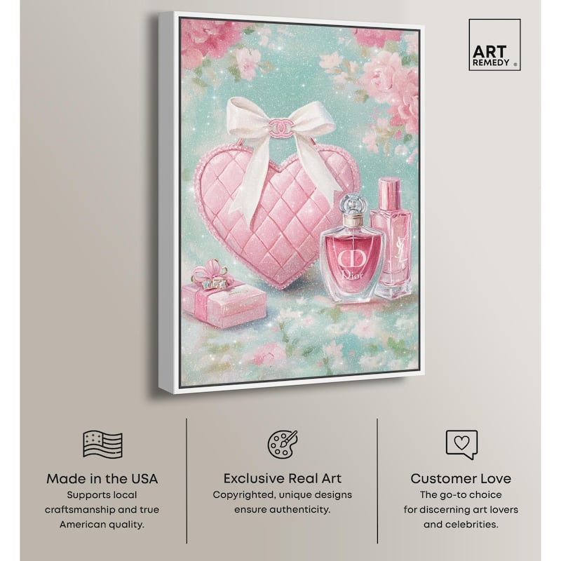Little Heart Shaped Purse Canvas by Art Remedy