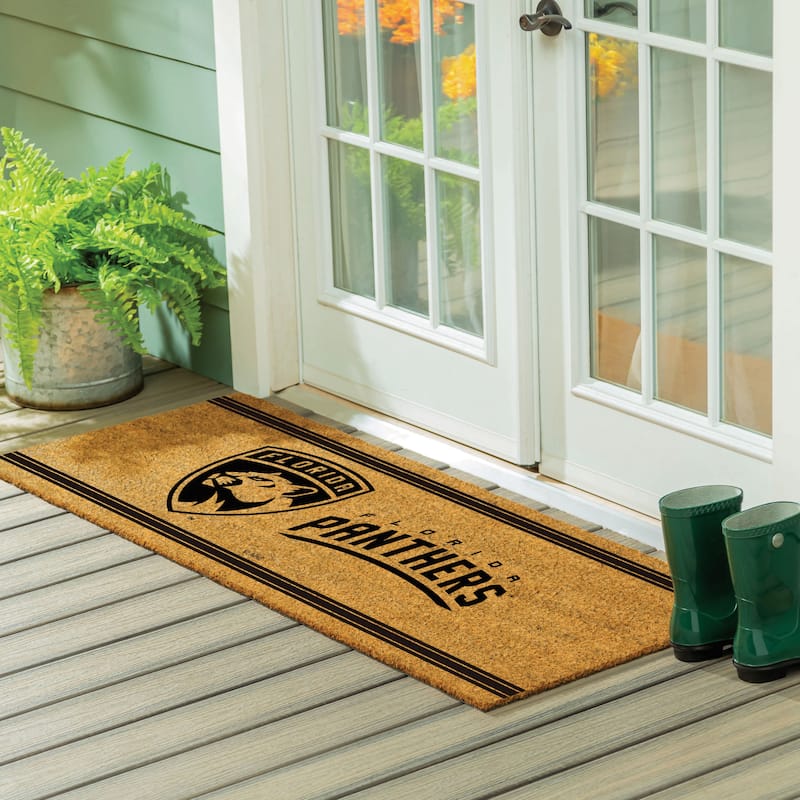 Florida Panthers Monochrome Indoor/Outdoor Coir Door Mat - 60" x 24"