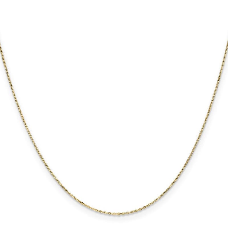 Curata 10k Yellow Gold 0.6mm Diamond Cut Cable Chain Necklace (Lobster)
