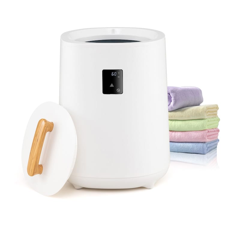 18L Large Towel Warmer with LED Display and Auto Shut off-Pink - White