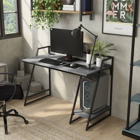 Furniture of America Meard Industrial 49-inch Computer Desk with USBs