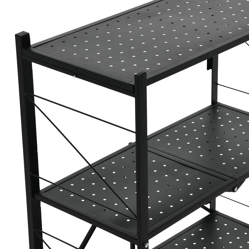 Household Essentials Metal 3-Tier Foldable Utility Rack - 26.8"L x 13.8"W x 33.8"H