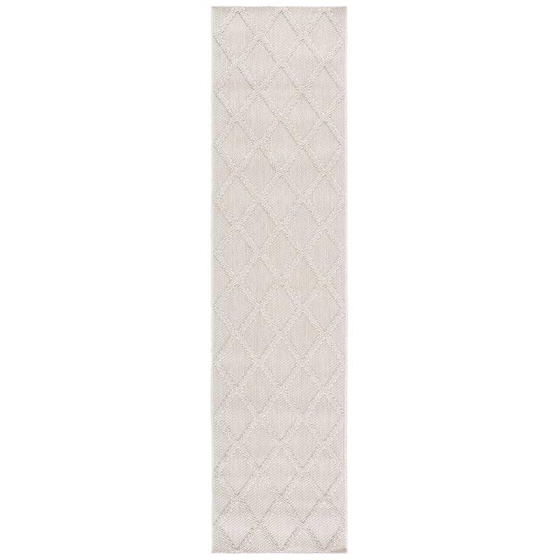 SAFAVIEH Highland Inesa Trellis Rug - 2'2" x 9' Runner - Light Beige/Ivory