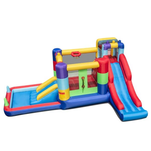 slide 2 of 9, Inflatable Bounce House with 680W Blower and Ball Pit - Multi - 189" x 128" x 82.5" (L x W x H)