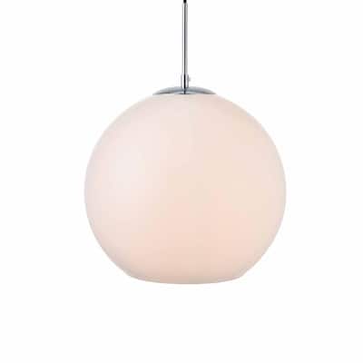 Elegant Lighting Baxter Single Light 14" Wide Pendant with Frosted