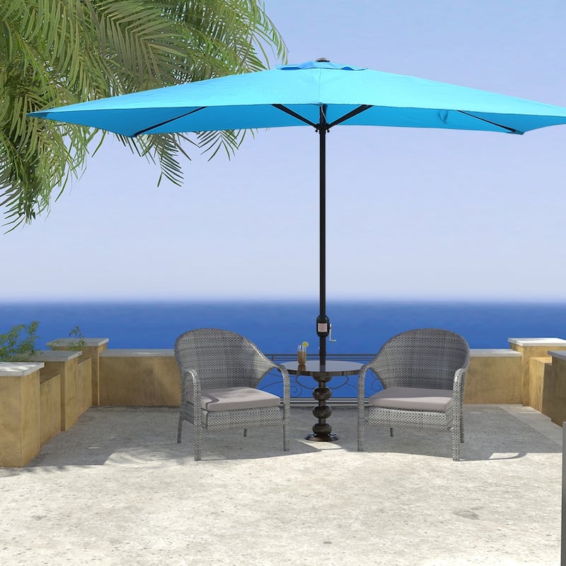 Maypex 10 X 6.5 Feet Rectangular Market Umbrella - Aqua