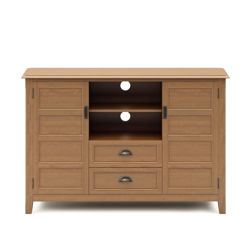 WYNDENHALL Portland SOLID WOOD 54 inch Wide Transitional TV Media Stand For TVs up to 60 inches - 54"w x 17.5"d x 36" h