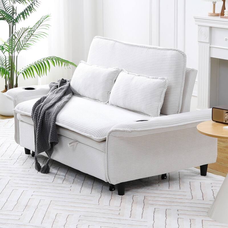 Striped Fabric Multifunctional Sofa Bed