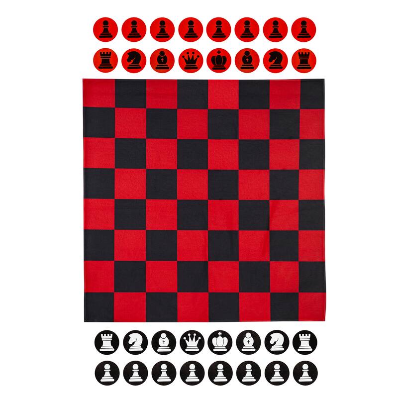 Checkers/Chess Outdoor Reversible Game Set with Storage Bag - 48" x 48"